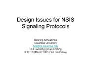 Design Issues for NSIS Signaling Protocols