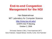 End-to-end Congestion Management for the NGI