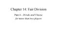 Chapter 14: Fair Division PowerPoint PPT Presentation