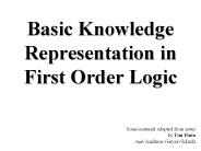 Basic Knowledge Representation in First Order Logic