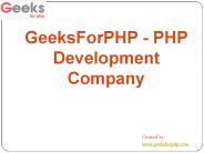 GeeksForPHP - PHP Development Company