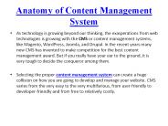 Anatomy of Content Management System