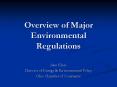 Overview of Major Environmental Regulations PowerPoint PPT Presentation