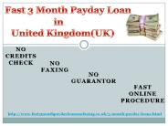 Easy and Fast 3 Month Payday Loan