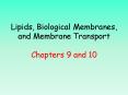 Lipids, Biological Membranes, and Membrane Transport Chapters 9 and 10 PowerPoint PPT Presentation
