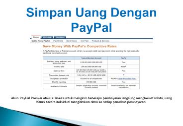 Simpan Uang dengan PayPal