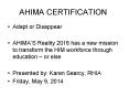 AHIMA CERTIFICATION PowerPoint PPT Presentation