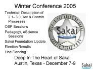 Winter Conference 2005