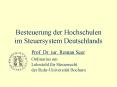 Besteuerung der Hochschulen im Steuersystem Deutschlands PowerPoint PPT Presentation