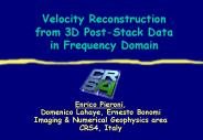 Velocity Reconstruction from 3D Post-Stack Data in Frequency Domain