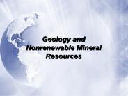 Geology and Nonrenewable Mineral Resources