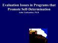 Evaluation Issues in Programs that Promote Self-Determination Anita Yuskauskas, Ph.D. PowerPoint PPT Presentation