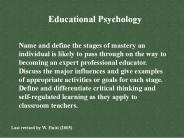 Stages of Mastery
