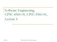 Software Engineering, CPSC-4360-01, CPSC-5360-01, Lecture 6  PowerPoint PPT Presentation