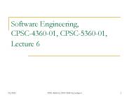 Software Engineering, CPSC-4360-01, CPSC-5360-01, Lecture 6 