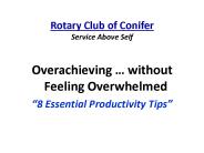 Rotary Club of Conifer Service Above Self