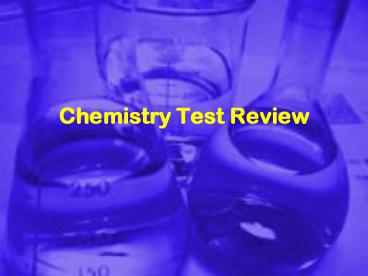 Chemistry Test Review