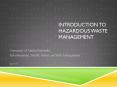 Introduction to Hazardous Waste Management PowerPoint PPT Presentation