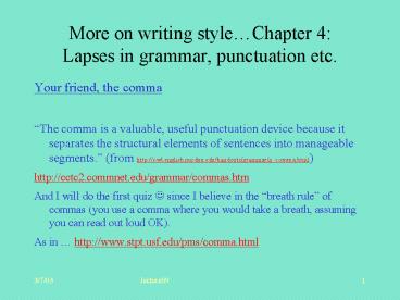 More on writing style