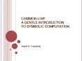 COMMON LISP: A GENTLE INTRODUCTION TO SYMBOLIC COMPUTATION PowerPoint PPT Presentation