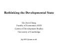 Rethinking the Developmental State PowerPoint PPT Presentation