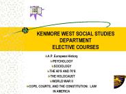 KENMORE WEST SOCIAL STUDIES DEPARTMENT ELECTIVE COURSES