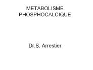 METABOLISME PHOSPHOCALCIQUE   Dr.S. Arrestier