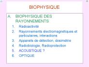 BIOPHYSIQUE