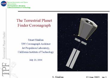 The Terrestrial Planet Finder Coronagraph