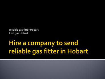 Buy Natural Gas in Hobart