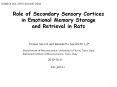Role of Secondary Sensory Cortices in Emotional Memory Storage and Retrieval in Rats PowerPoint PPT Presentation