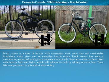 Factors to Consider While Selecting a Beach Cruiser