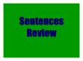 Sentences Review PowerPoint PPT Presentation
