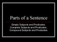 Parts of a Sentence PowerPoint PPT Presentation