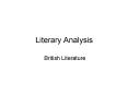 Literary Analysis PowerPoint PPT Presentation