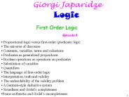 Propositional logic versus first-order (predicate) logic