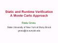 Static and Runtime Verification A Monte Carlo Approach PowerPoint PPT Presentation