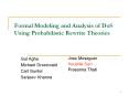 Formal Modeling and Analysis of DoS Using Probabilistic Rewrite Theories PowerPoint PPT Presentation