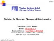 Statistics for Molecular Biology and Bioinformatics