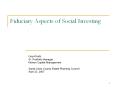 Fiduciary Aspects of Social Investing PowerPoint PPT Presentation