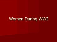 Women During WWI