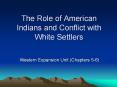 The Role of American Indians and Conflict with White Settlers PowerPoint PPT Presentation