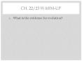 Ch. 22/23 Warm-up PowerPoint PPT Presentation