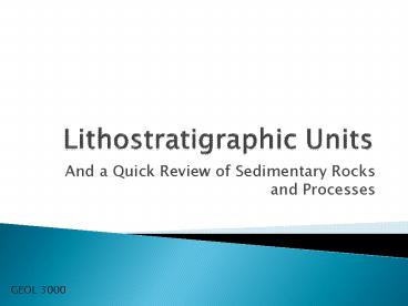 Lithostratigraphic Units