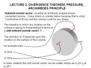 LECTURE 2: DIVERGENCE THEOREM, PRESSURE, ARCHIMEDES PRINCIPLE