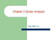 Chapter 3 Syntax Analysis