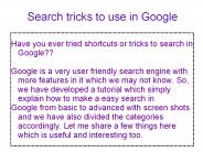 Tricks to search in Google