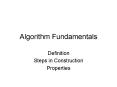 Algorithm Fundamentals PowerPoint PPT Presentation