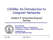 CS244a: An Introduction to Computer Networks