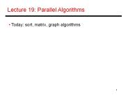 Lecture 19: Parallel Algorithms